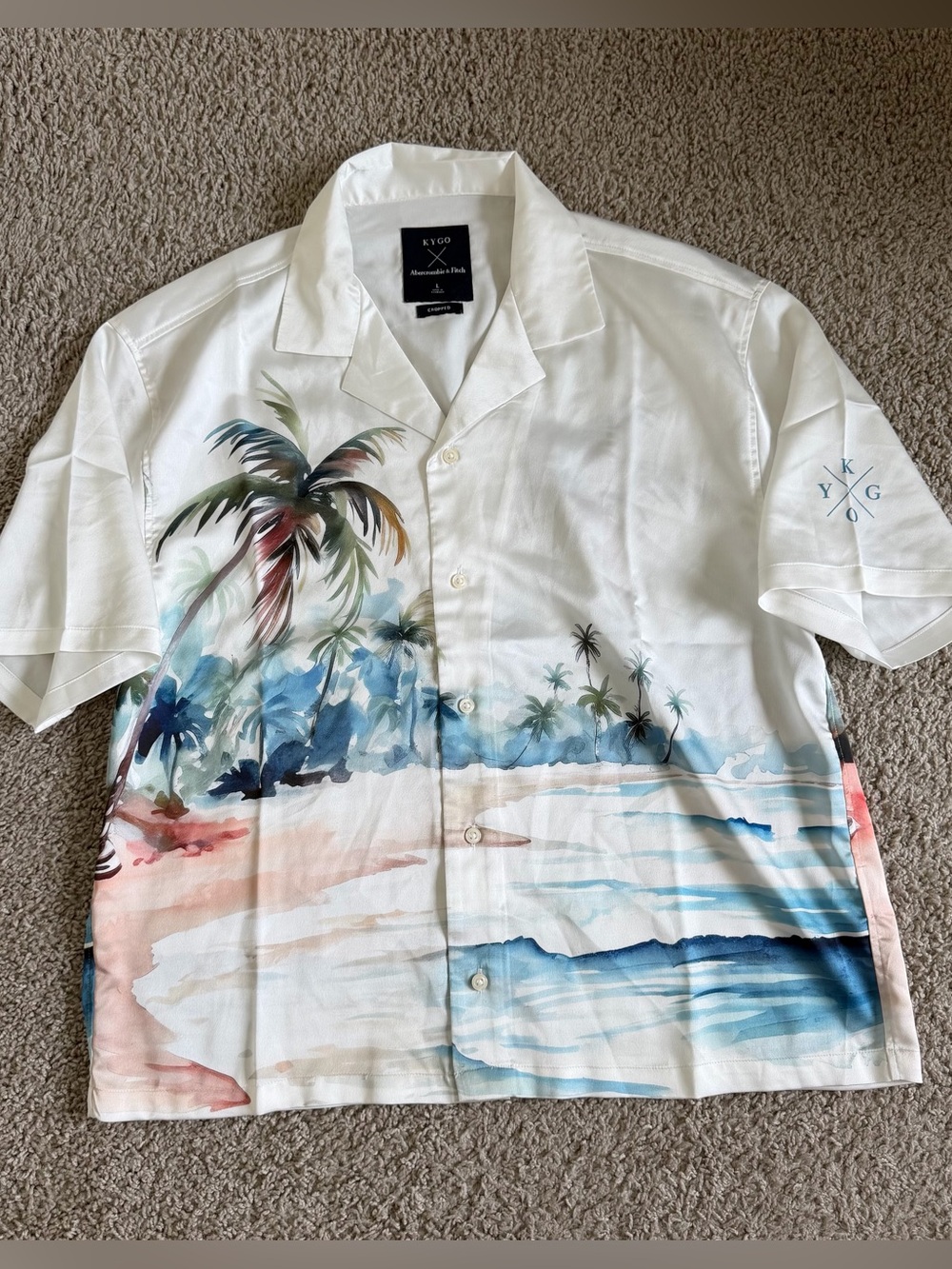 Abercrombie & Fitch x Kygo Camp Polyester Short Sleeve Button Up
